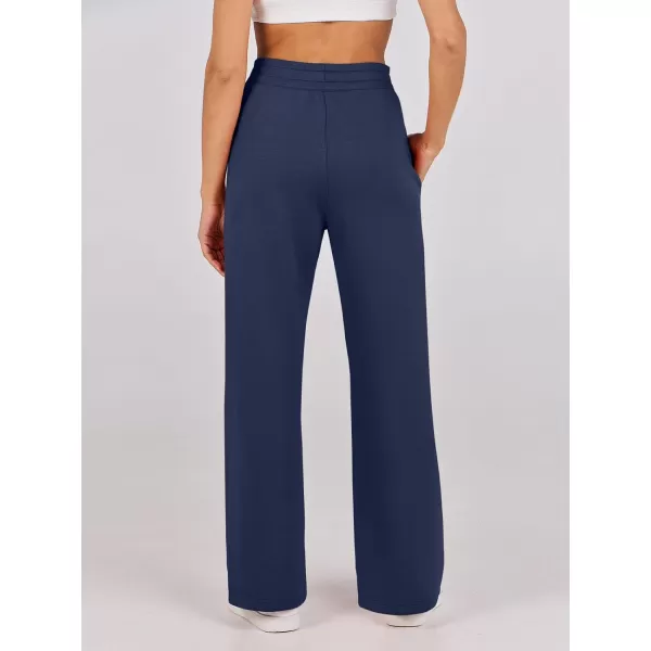 imageANRABESS Womens Wide Leg Sweatpants 2023 Fall Casual Loose High Wasited Straight Baggy Jogging Sweat PantsNavy Blue
