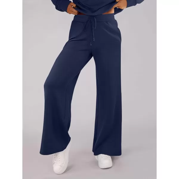 imageANRABESS Womens Wide Leg Sweatpants 2023 Fall Casual Loose High Wasited Straight Baggy Jogging Sweat PantsNavy Blue