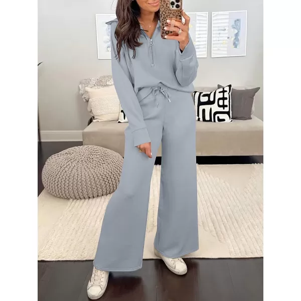 imageANRABESS Womens Wide Leg Sweatpants 2023 Fall Casual Loose High Wasited Straight Baggy Jogging Sweat PantsSky