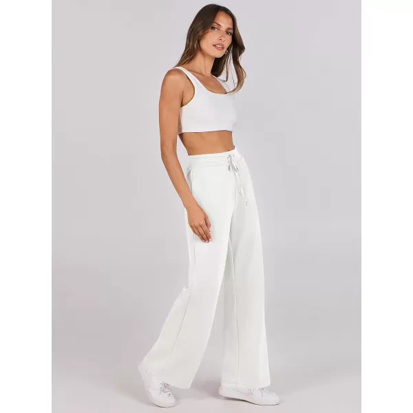 imageANRABESS Womens Wide Leg Sweatpants 2023 Fall Casual Loose High Wasited Straight Baggy Jogging Sweat PantsWhite