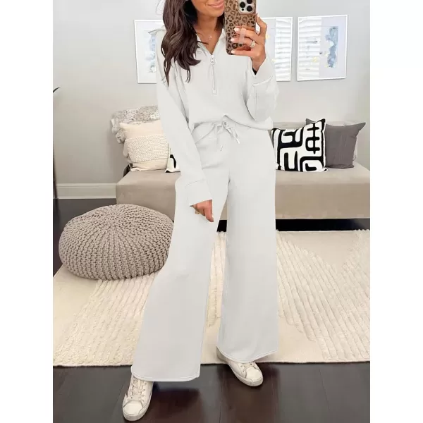 imageANRABESS Womens Wide Leg Sweatpants 2023 Fall Casual Loose High Wasited Straight Baggy Jogging Sweat PantsWhite
