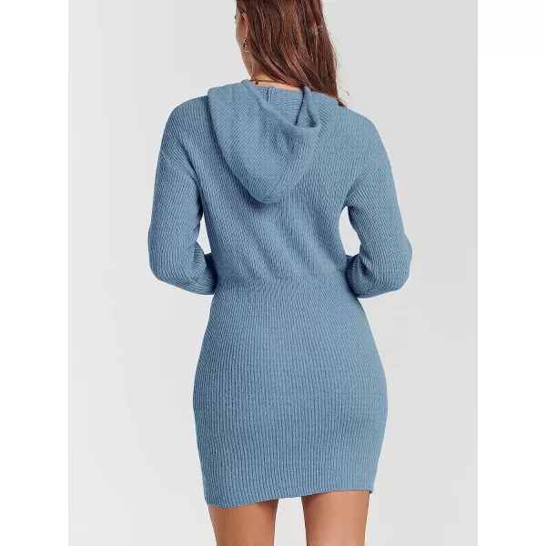 imageANRABESS Womens Winter Rib Knit Pullover Sweater 2023 Fashion Fall Dresses Long Sleeve Hooded Bodycon DressBlue