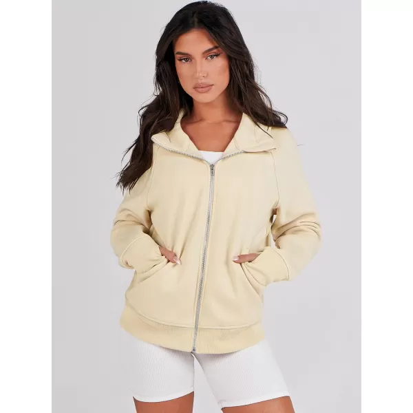 imageANRABESS Womens Zip Up Hoodies Teen Girls Sweatshirt Cute Fall Casual Jacket Y2K Clothing with PocketsApricot
