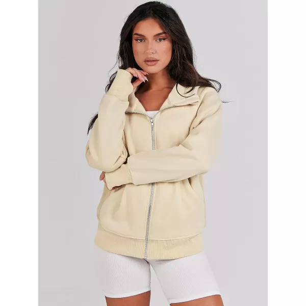 imageANRABESS Womens Zip Up Hoodies Teen Girls Sweatshirt Cute Fall Casual Jacket Y2K Clothing with PocketsApricot