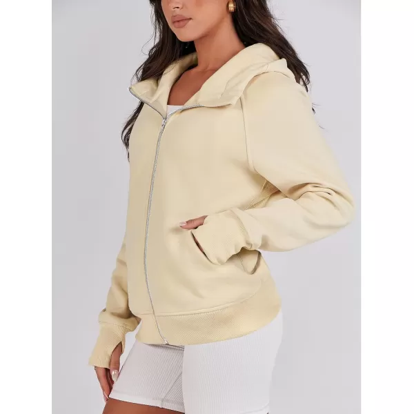 imageANRABESS Womens Zip Up Hoodies Teen Girls Sweatshirt Cute Fall Casual Jacket Y2K Clothing with PocketsApricot