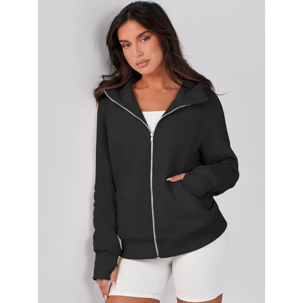 imageANRABESS Womens Zip Up Hoodies Teen Girls Sweatshirt Cute Fall Casual Jacket Y2K Clothing with PocketsBlack