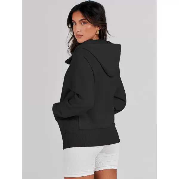 imageANRABESS Womens Zip Up Hoodies Teen Girls Sweatshirt Cute Fall Casual Jacket Y2K Clothing with PocketsBlack