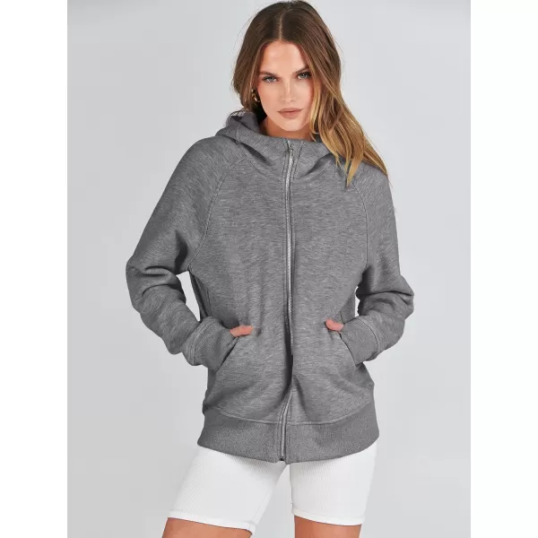 imageANRABESS Womens Zip Up Hoodies Teen Girls Sweatshirt Cute Fall Casual Jacket Y2K Clothing with PocketsDeep Gray