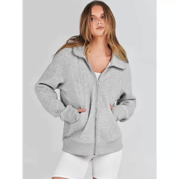 imageANRABESS Womens Zip Up Hoodies Teen Girls Sweatshirt Cute Fall Casual Jacket Y2K Clothing with PocketsGrey