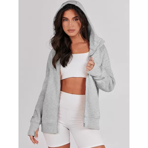 imageANRABESS Womens Zip Up Hoodies Teen Girls Sweatshirt Cute Fall Casual Jacket Y2K Clothing with PocketsGrey