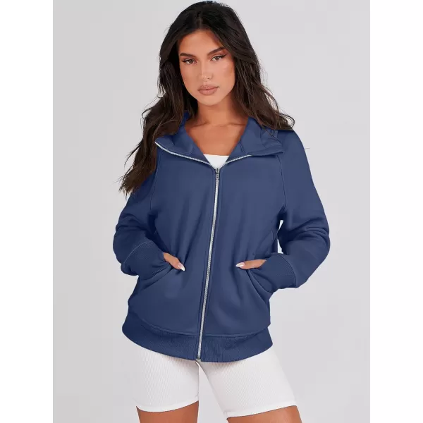 imageANRABESS Womens Zip Up Hoodies Teen Girls Sweatshirt Cute Fall Casual Jacket Y2K Clothing with PocketsNavy Blue