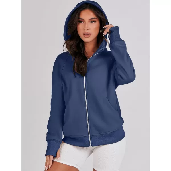 imageANRABESS Womens Zip Up Hoodies Teen Girls Sweatshirt Cute Fall Casual Jacket Y2K Clothing with PocketsNavy Blue
