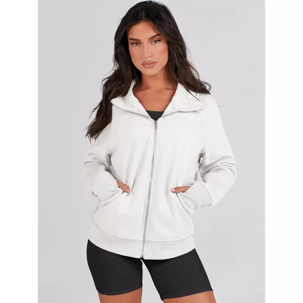 imageANRABESS Womens Zip Up Hoodies Teen Girls Sweatshirt Cute Fall Casual Jacket Y2K Clothing with PocketsWhite