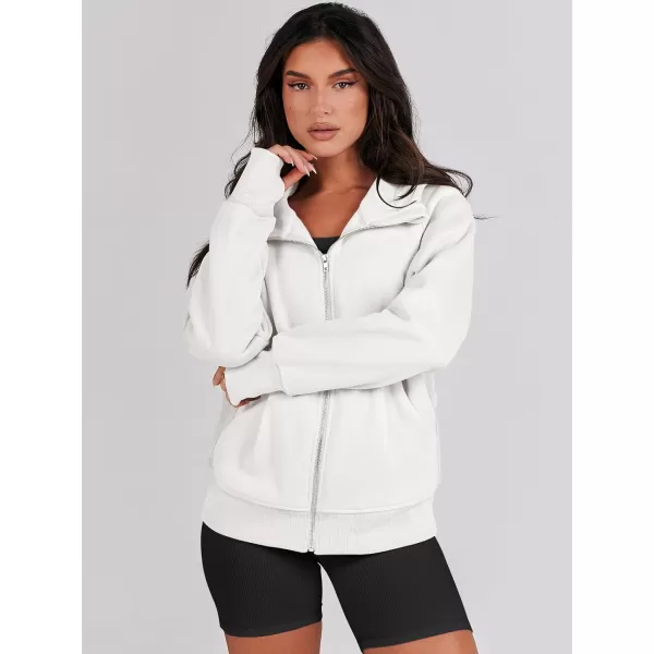 imageANRABESS Womens Zip Up Hoodies Teen Girls Sweatshirt Cute Fall Casual Jacket Y2K Clothing with PocketsWhite