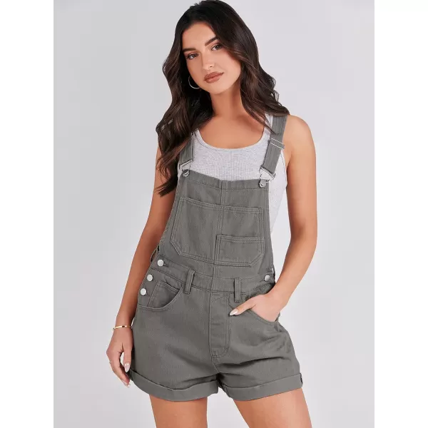 imageANRABESS Womenss Denim Shortalls Loose Fit Sleeveless Adjustable Straps Shorts Bib Overalls Jean ShortsDeep Gray