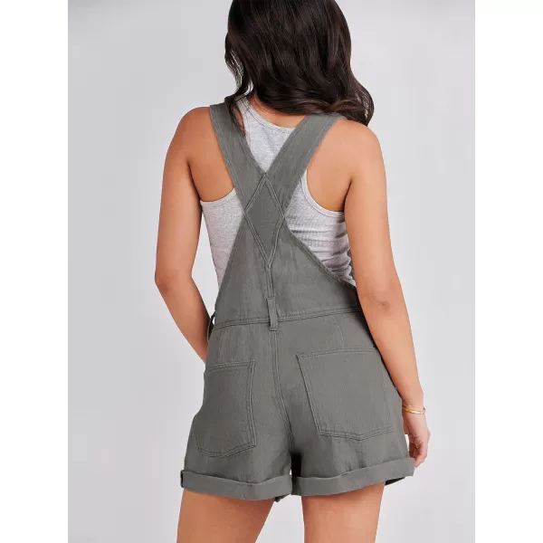 imageANRABESS Womenss Denim Shortalls Loose Fit Sleeveless Adjustable Straps Shorts Bib Overalls Jean ShortsDeep Gray