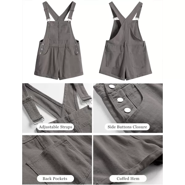 imageANRABESS Womenss Denim Shortalls Loose Fit Sleeveless Adjustable Straps Shorts Bib Overalls Jean ShortsDeep Gray