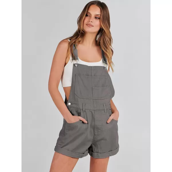imageANRABESS Womenss Denim Shortalls Loose Fit Sleeveless Adjustable Straps Shorts Bib Overalls Jean ShortsDeep Gray