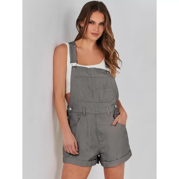 imageANRABESS Womenss Denim Shortalls Loose Fit Sleeveless Adjustable Straps Shorts Bib Overalls Jean ShortsDeep Gray