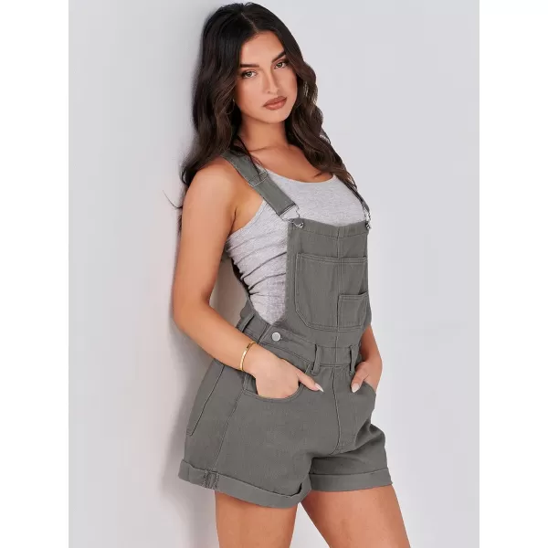 imageANRABESS Womenss Denim Shortalls Loose Fit Sleeveless Adjustable Straps Shorts Bib Overalls Jean ShortsDeep Gray