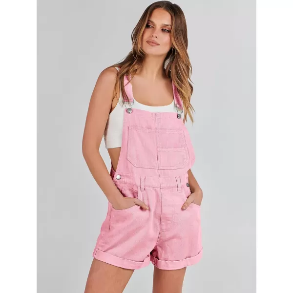 imageANRABESS Womenss Denim Shortalls Loose Fit Sleeveless Adjustable Straps Shorts Bib Overalls Jean ShortsPink
