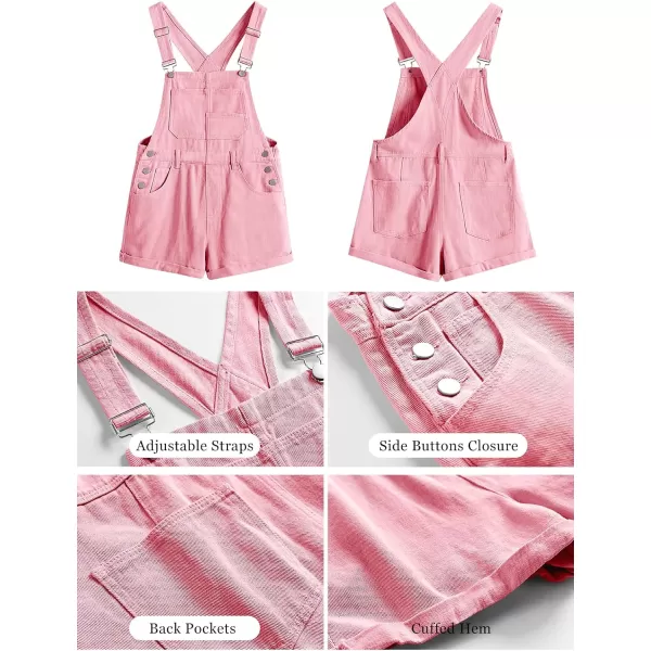 imageANRABESS Womenss Denim Shortalls Loose Fit Sleeveless Adjustable Straps Shorts Bib Overalls Jean ShortsPink