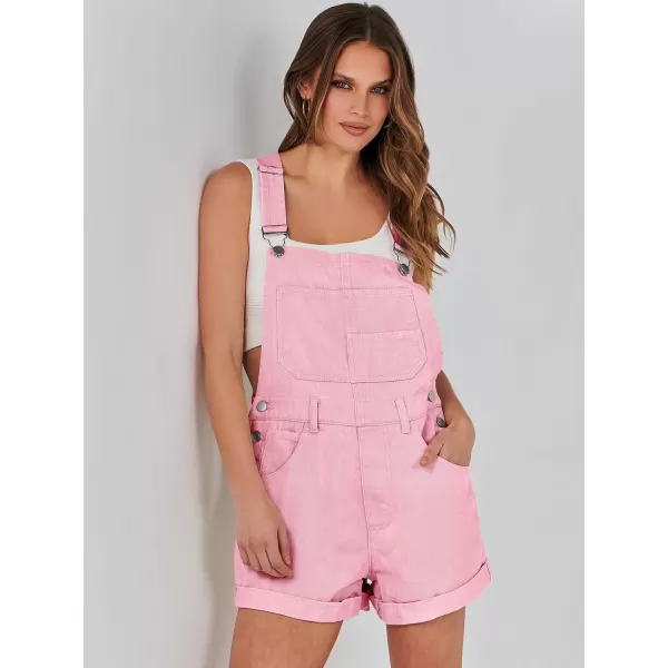 imageANRABESS Womenss Denim Shortalls Loose Fit Sleeveless Adjustable Straps Shorts Bib Overalls Jean ShortsPink