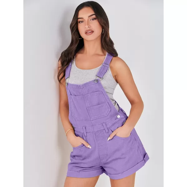 imageANRABESS Womenss Denim Shortalls Loose Fit Sleeveless Adjustable Straps Shorts Bib Overalls Jean ShortsPurple