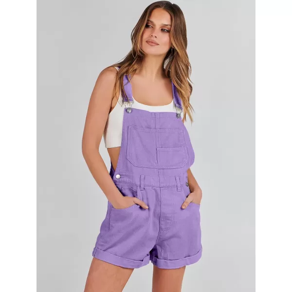 imageANRABESS Womenss Denim Shortalls Loose Fit Sleeveless Adjustable Straps Shorts Bib Overalls Jean ShortsPurple