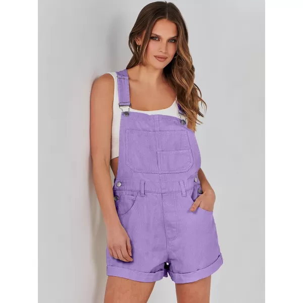 imageANRABESS Womenss Denim Shortalls Loose Fit Sleeveless Adjustable Straps Shorts Bib Overalls Jean ShortsPurple