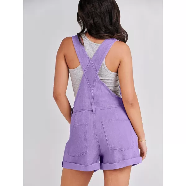 imageANRABESS Womenss Denim Shortalls Loose Fit Sleeveless Adjustable Straps Shorts Bib Overalls Jean ShortsPurple