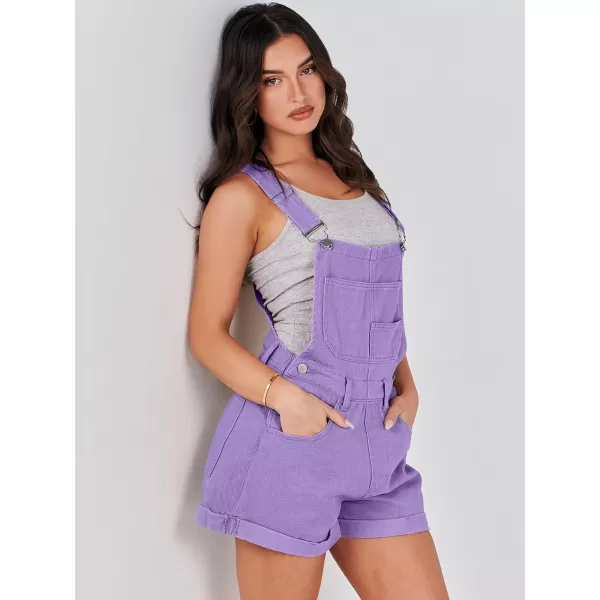 imageANRABESS Womenss Denim Shortalls Loose Fit Sleeveless Adjustable Straps Shorts Bib Overalls Jean ShortsPurple