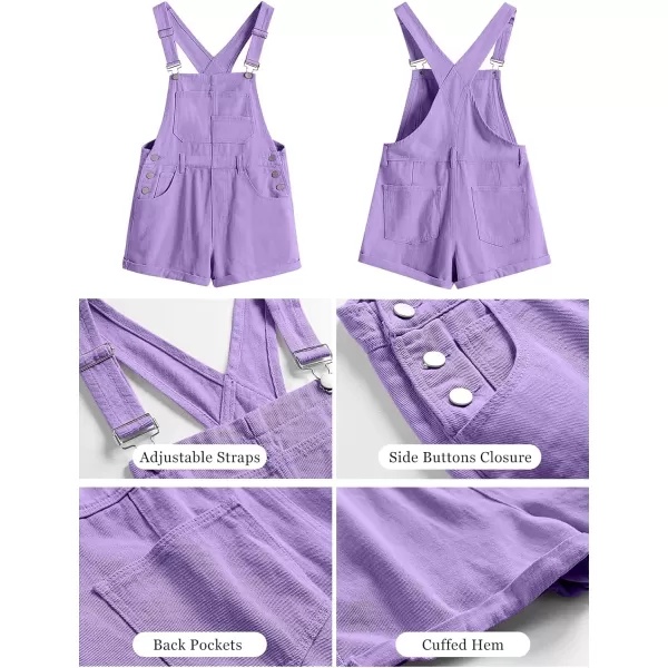 imageANRABESS Womenss Denim Shortalls Loose Fit Sleeveless Adjustable Straps Shorts Bib Overalls Jean ShortsPurple
