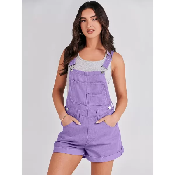 imageANRABESS Womenss Denim Shortalls Loose Fit Sleeveless Adjustable Straps Shorts Bib Overalls Jean ShortsPurple