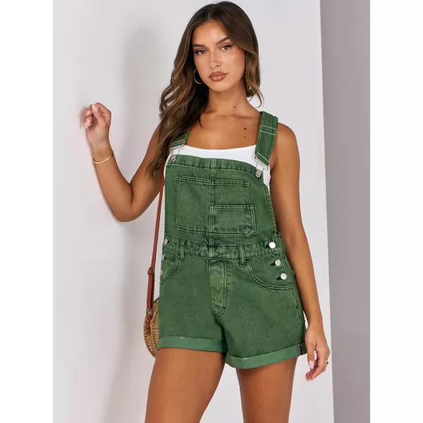 imageANRABESS Womenss Denim Shortalls Loose Fit Sleeveless Adjustable Straps Shorts Bib Overalls Jean ShortsWashed Green