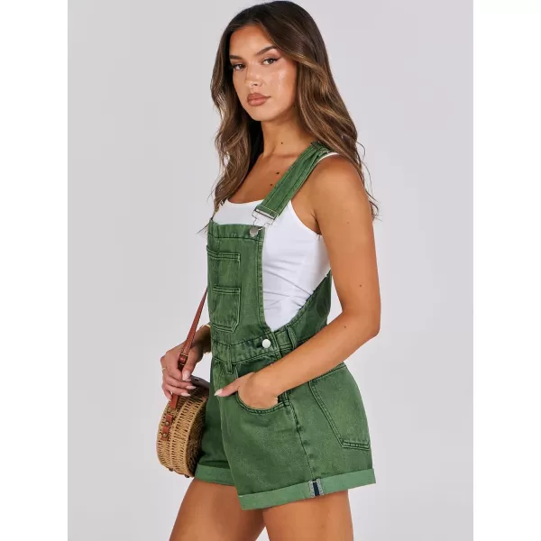 imageANRABESS Womenss Denim Shortalls Loose Fit Sleeveless Adjustable Straps Shorts Bib Overalls Jean ShortsWashed Green
