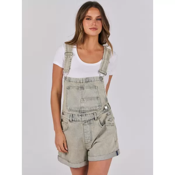 imageANRABESS Womenss Denim Shortalls Loose Fit Sleeveless Adjustable Straps Shorts Bib Overalls Jean ShortsWashed Peach