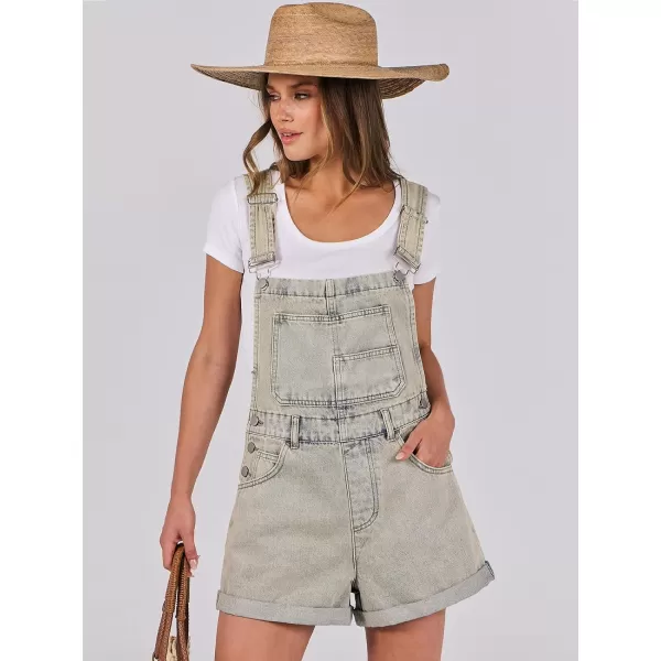 imageANRABESS Womenss Denim Shortalls Loose Fit Sleeveless Adjustable Straps Shorts Bib Overalls Jean ShortsWashed Peach