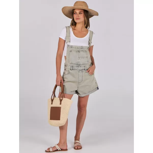 imageANRABESS Womenss Denim Shortalls Loose Fit Sleeveless Adjustable Straps Shorts Bib Overalls Jean ShortsWashed Peach