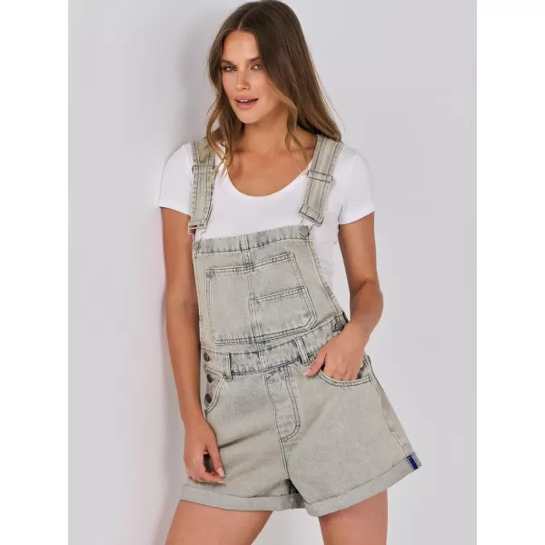 imageANRABESS Womenss Denim Shortalls Loose Fit Sleeveless Adjustable Straps Shorts Bib Overalls Jean ShortsWashed Peach