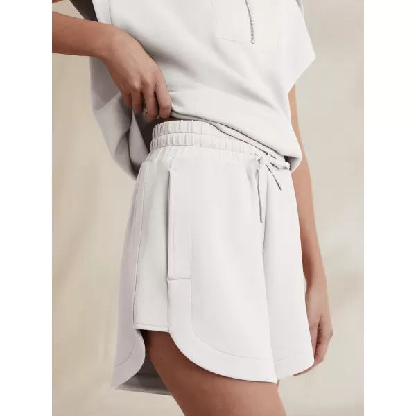 imageANRABESSnbspWomennbsp2 Piece OutfitsnbspSweatsuit HalfnbspZip LapelnbspCollarnbspShortnbspSleeve Tops Sweat Shorts LoungenbspSets TracksuitWhite