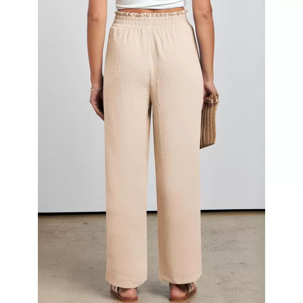 imageANRABESSnbspWomennbspWidenbspLegnbspPalazzo PantsnbspHighnbspWaistnbspTienbspKnotnbspLightweightnbspDressynbspBohonbspLoungenbspPantsnbspTrousersApricot