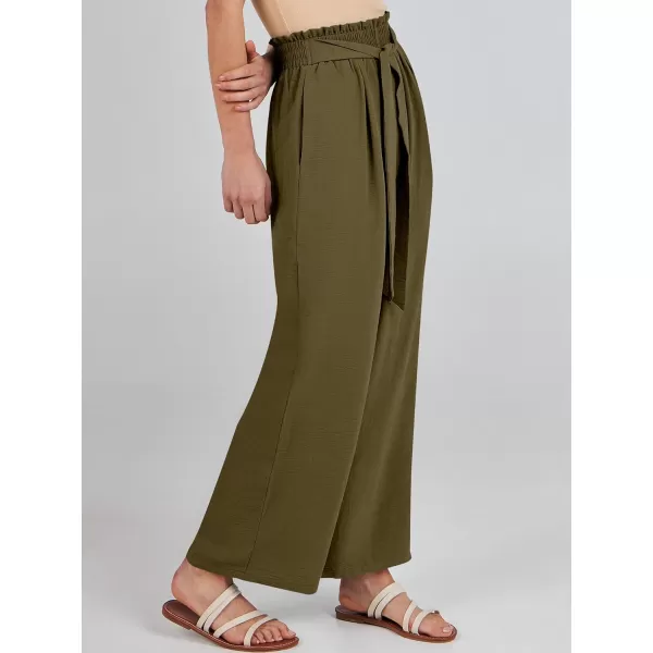 imageANRABESSnbspWomennbspWidenbspLegnbspPalazzo PantsnbspHighnbspWaistnbspTienbspKnotnbspLightweightnbspDressynbspBohonbspLoungenbspPantsnbspTrousersArmy Green