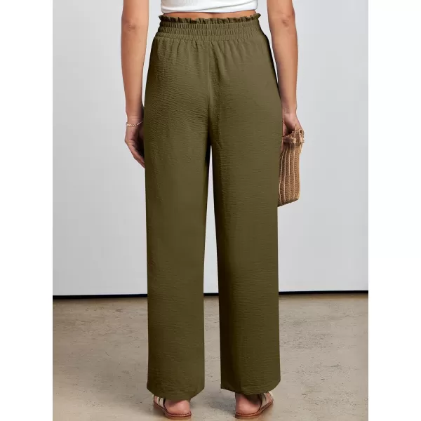 imageANRABESSnbspWomennbspWidenbspLegnbspPalazzo PantsnbspHighnbspWaistnbspTienbspKnotnbspLightweightnbspDressynbspBohonbspLoungenbspPantsnbspTrousersArmy Green