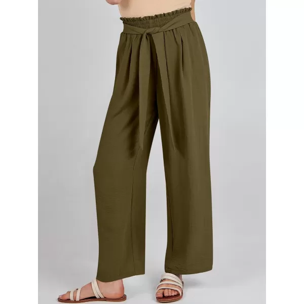imageANRABESSnbspWomennbspWidenbspLegnbspPalazzo PantsnbspHighnbspWaistnbspTienbspKnotnbspLightweightnbspDressynbspBohonbspLoungenbspPantsnbspTrousersArmy Green