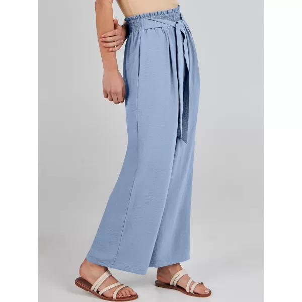 imageANRABESSnbspWomennbspWidenbspLegnbspPalazzo PantsnbspHighnbspWaistnbspTienbspKnotnbspLightweightnbspDressynbspBohonbspLoungenbspPantsnbspTrousersBlue