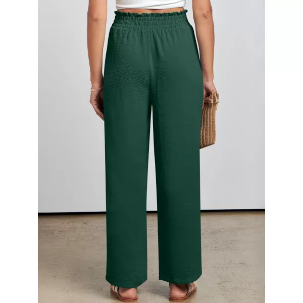 imageANRABESSnbspWomennbspWidenbspLegnbspPalazzo PantsnbspHighnbspWaistnbspTienbspKnotnbspLightweightnbspDressynbspBohonbspLoungenbspPantsnbspTrousersDeep Green