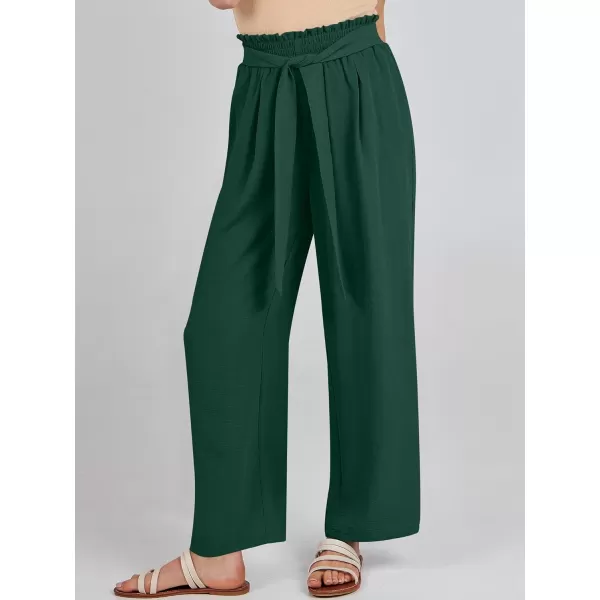 imageANRABESSnbspWomennbspWidenbspLegnbspPalazzo PantsnbspHighnbspWaistnbspTienbspKnotnbspLightweightnbspDressynbspBohonbspLoungenbspPantsnbspTrousersDeep Green