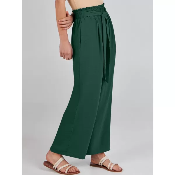 imageANRABESSnbspWomennbspWidenbspLegnbspPalazzo PantsnbspHighnbspWaistnbspTienbspKnotnbspLightweightnbspDressynbspBohonbspLoungenbspPantsnbspTrousersDeep Green