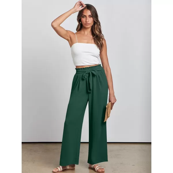 imageANRABESSnbspWomennbspWidenbspLegnbspPalazzo PantsnbspHighnbspWaistnbspTienbspKnotnbspLightweightnbspDressynbspBohonbspLoungenbspPantsnbspTrousersDeep Green